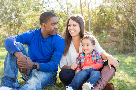 49176071 - multi cultural family together at the park